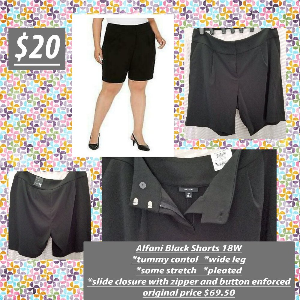 Alfani Black Dress Shorts 18W